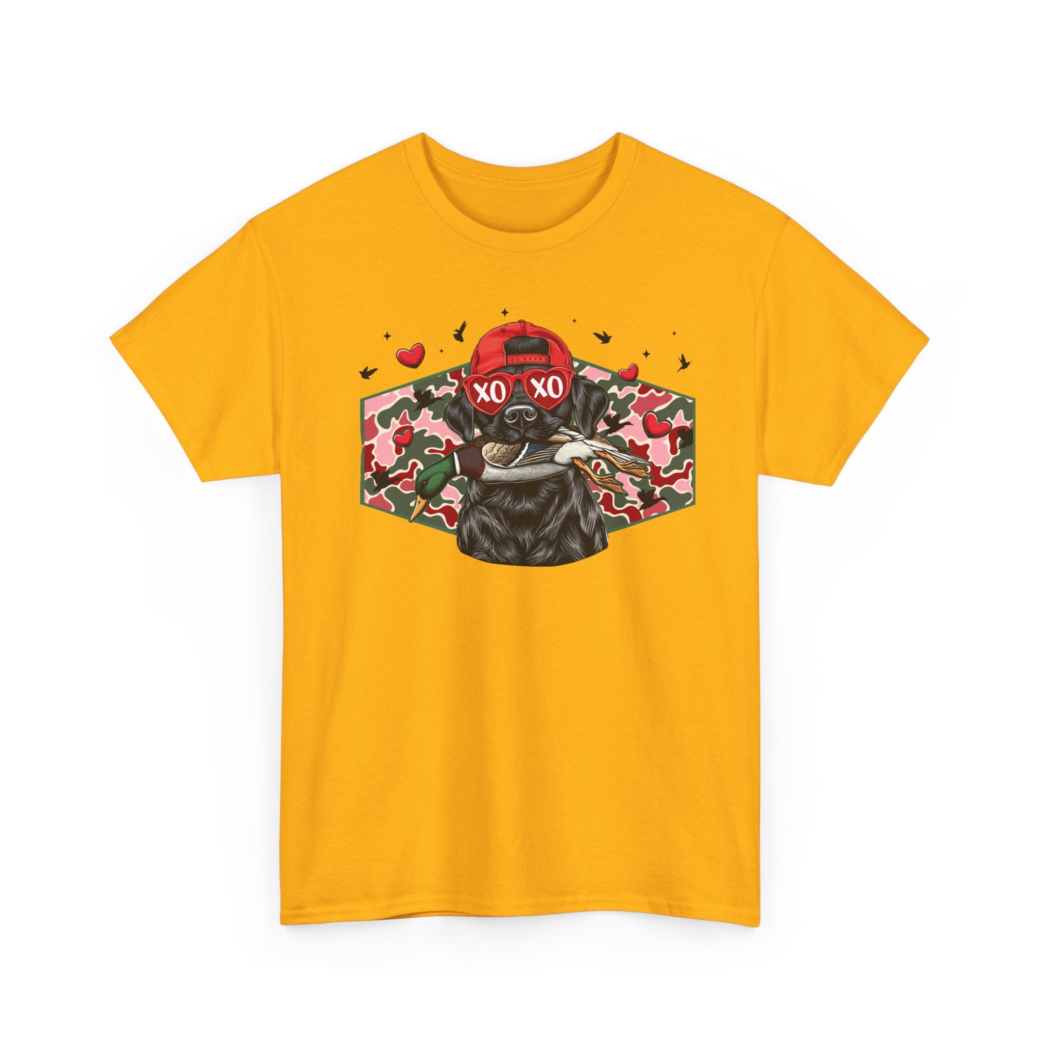 XOXO Dog Graphic Tee - Cute Camouflage Love T-Shirt