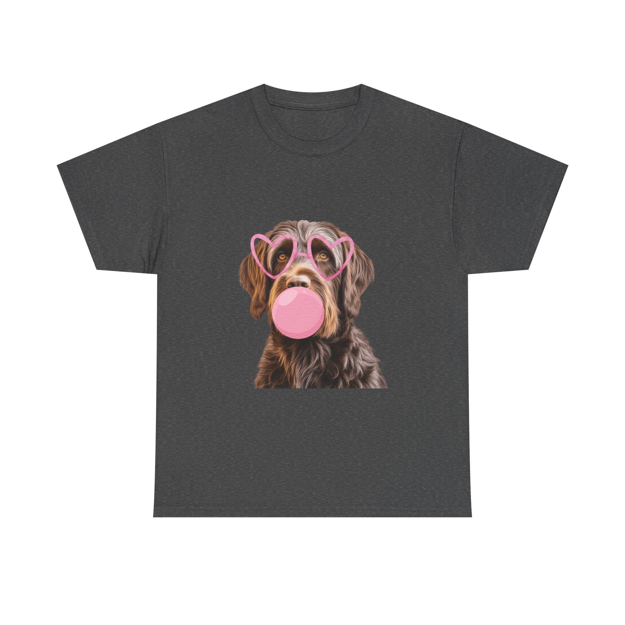Dog Bubblegum Tee — Cute Puppy with Heart Sunglasses Graphic T-Shirt