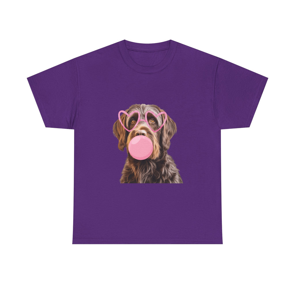 Dog Bubblegum Tee — Cute Puppy with Heart Sunglasses Graphic T-Shirt