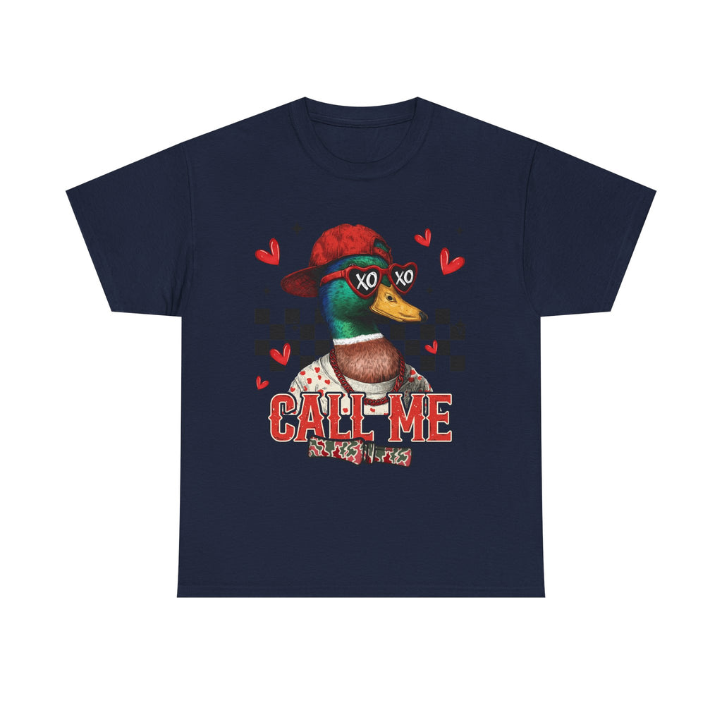 Duck Graphic Tee – "Call Me" Retro Skateboard Design