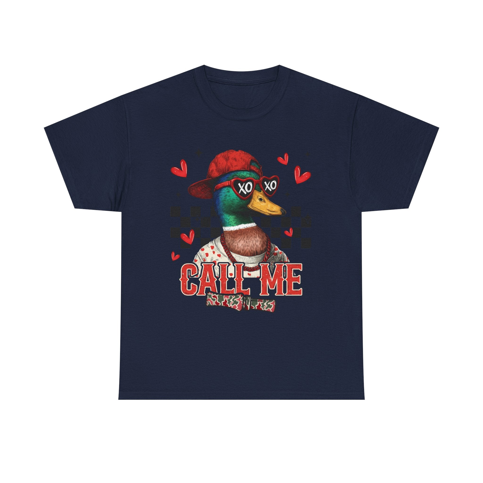 Duck Graphic Tee – "Call Me" Retro Skateboard Design
