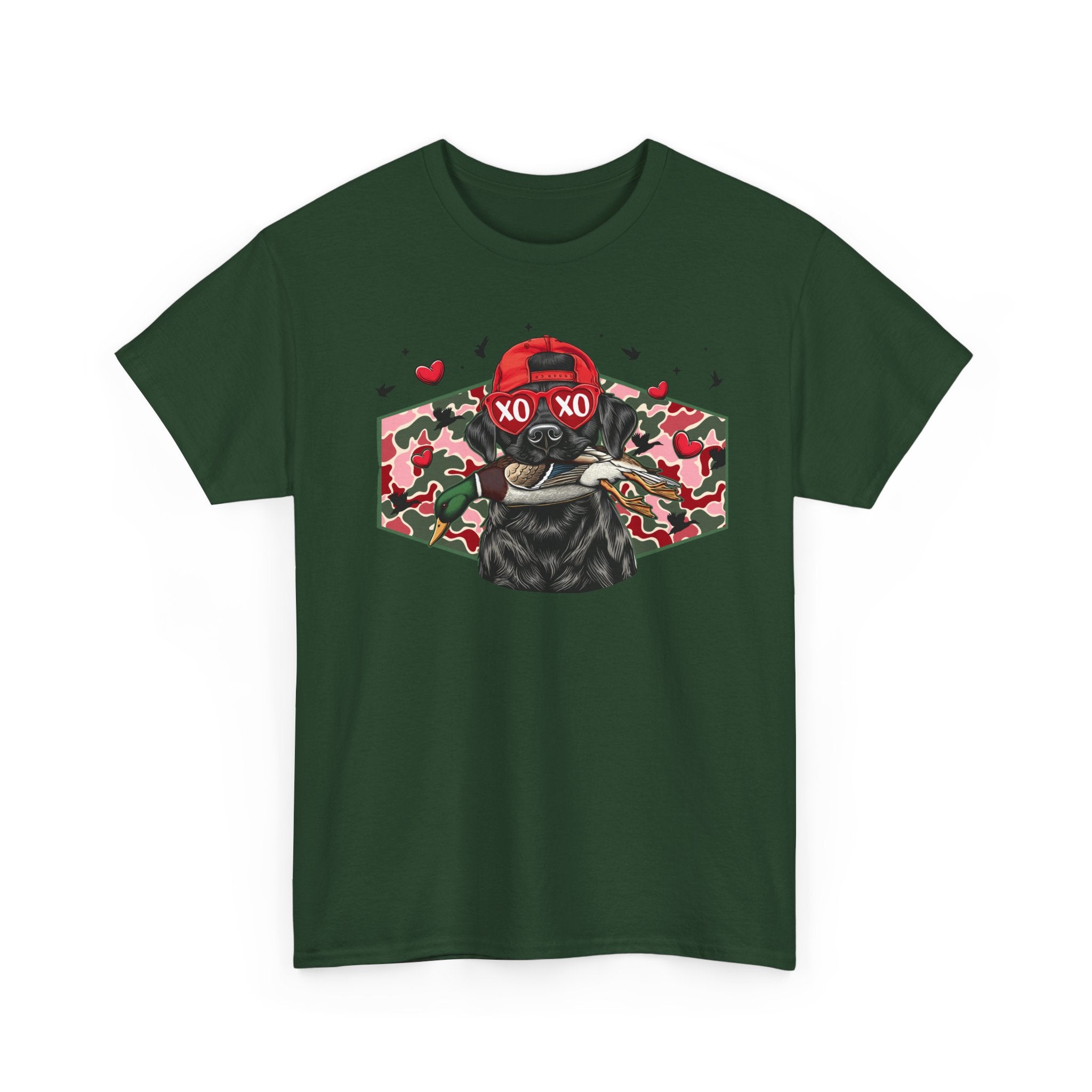 XOXO Dog Graphic Tee - Cute Camouflage Love T-Shirt