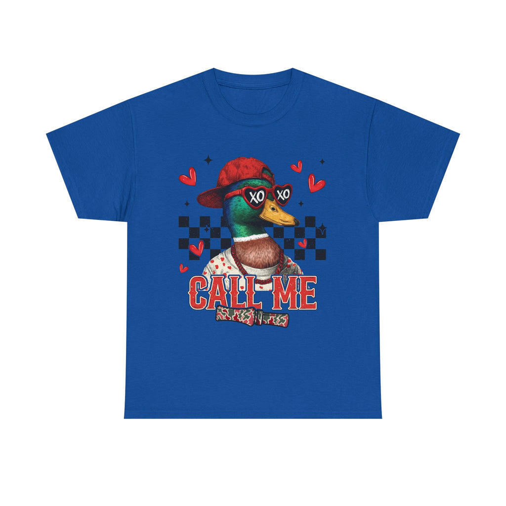 Duck Graphic Tee – "Call Me" Retro Skateboard Design