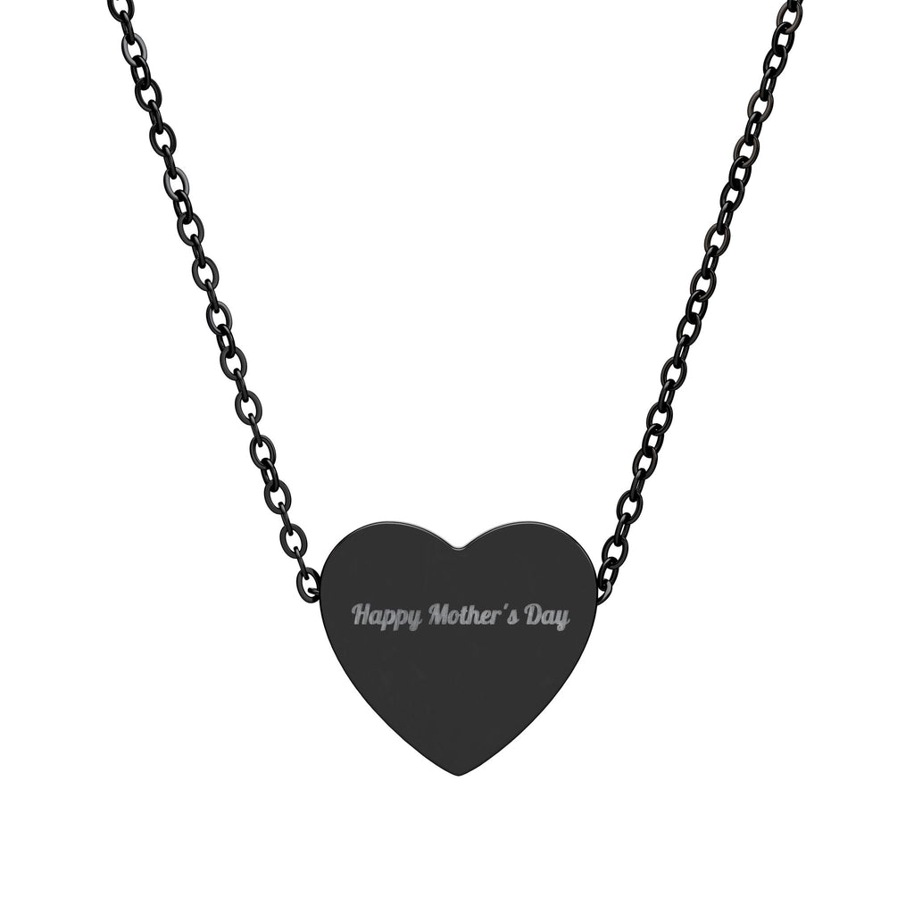 Engraved Heart Necklace — "Happy Mother’s Day" Personalized Pendant