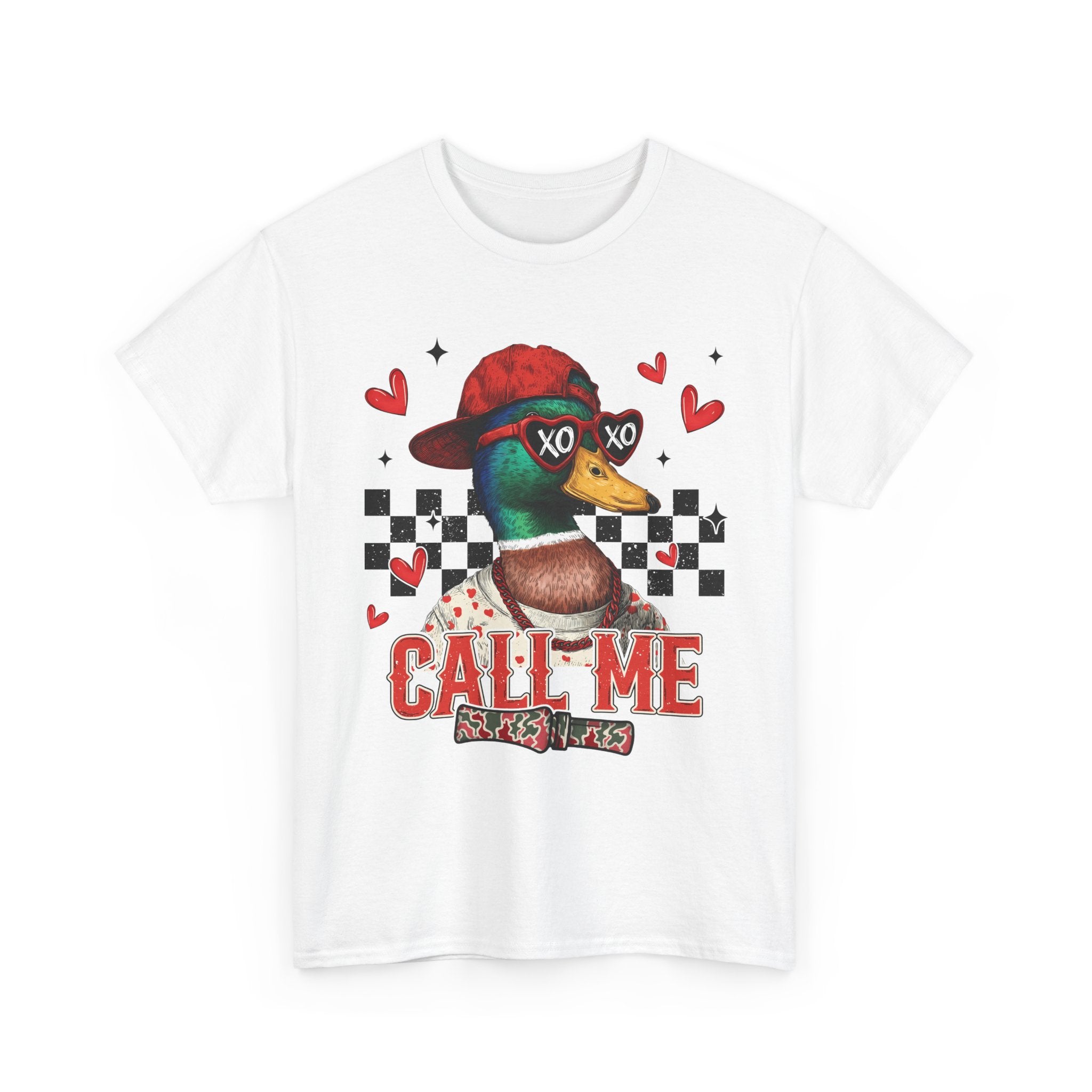 Duck Graphic Tee – "Call Me" Retro Skateboard Design
