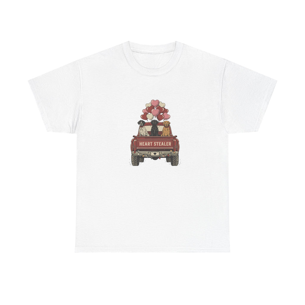Heart Stealer Truck T-Shirt — Cute Valentine Puppy & Kitten Graphic Tee