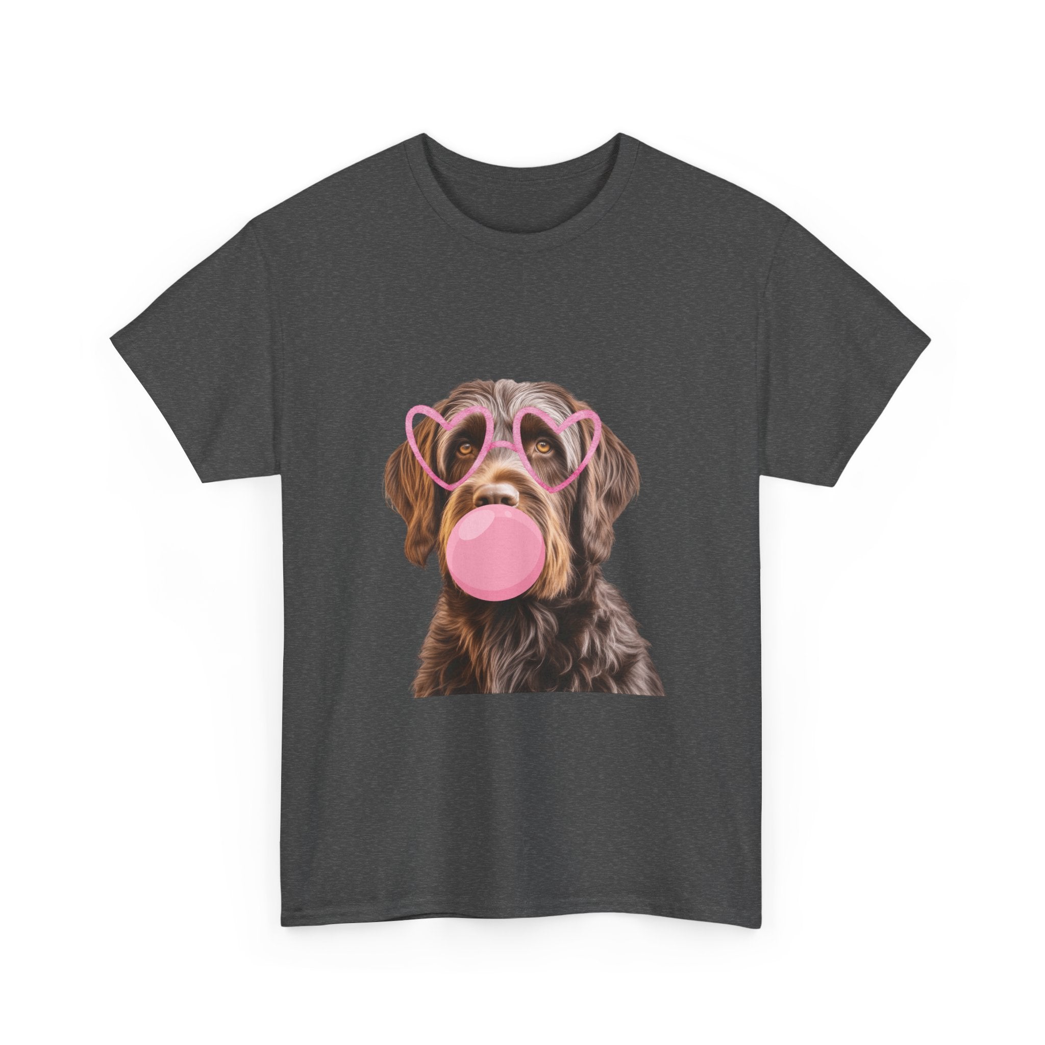 Dog Bubblegum Tee — Cute Puppy with Heart Sunglasses Graphic T-Shirt