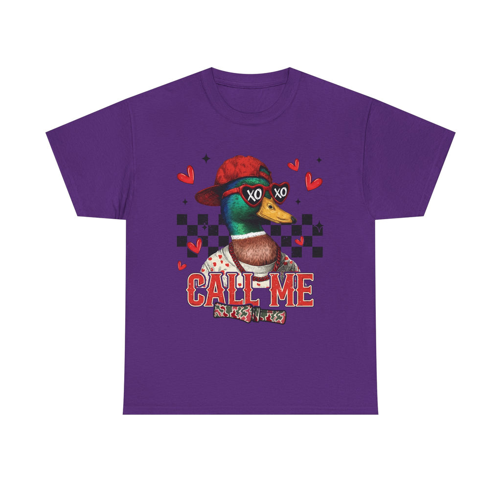 Duck Graphic Tee – "Call Me" Retro Skateboard Design