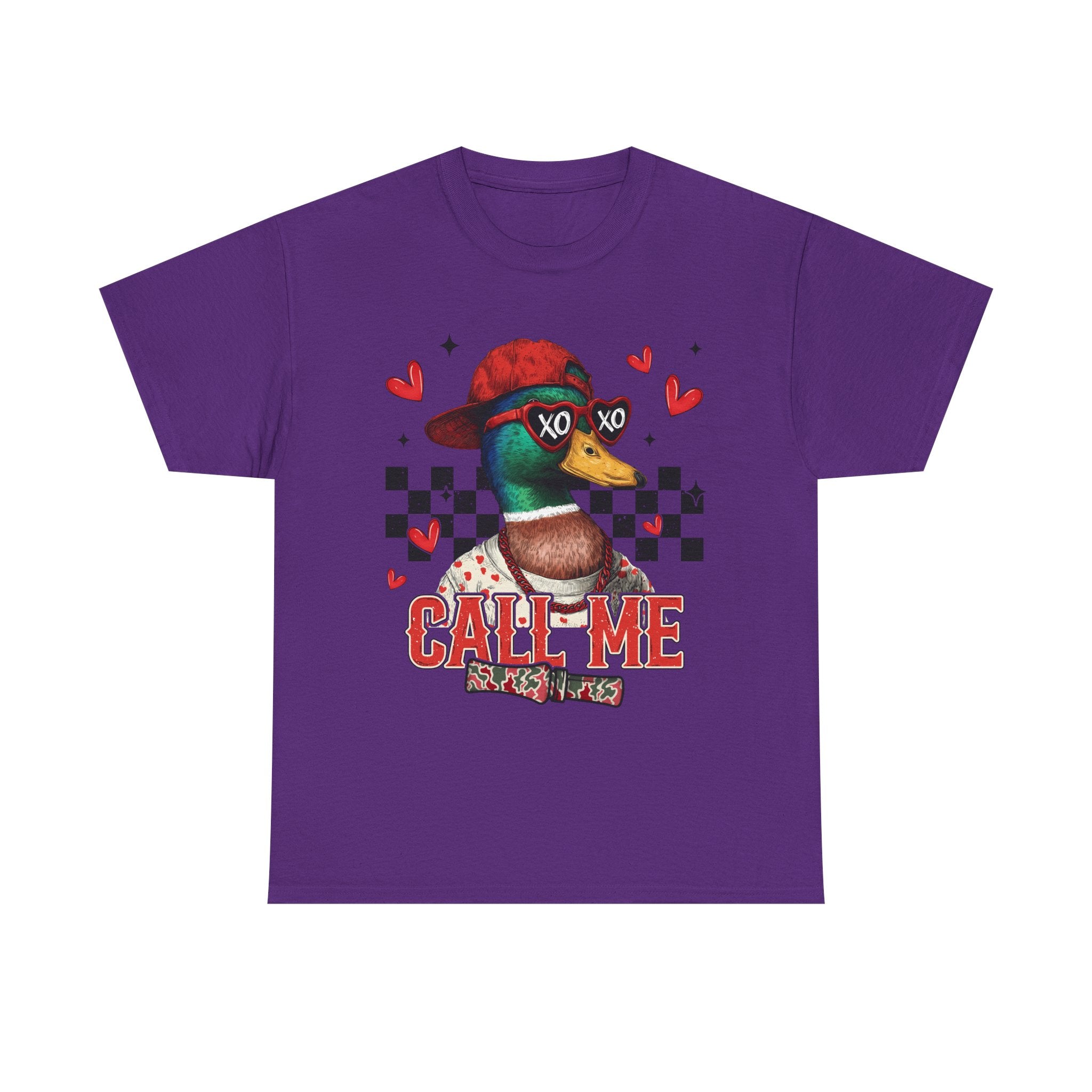 Duck Graphic Tee – "Call Me" Retro Skateboard Design