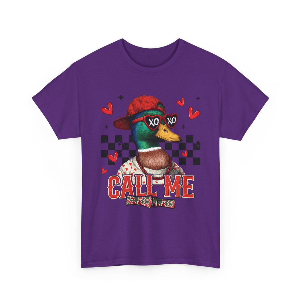 Duck Graphic Tee – "Call Me" Retro Skateboard Design