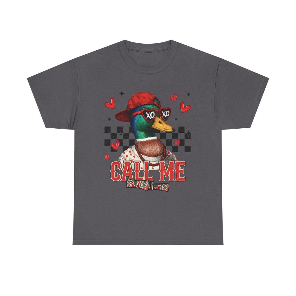 Duck Graphic Tee – "Call Me" Retro Skateboard Design