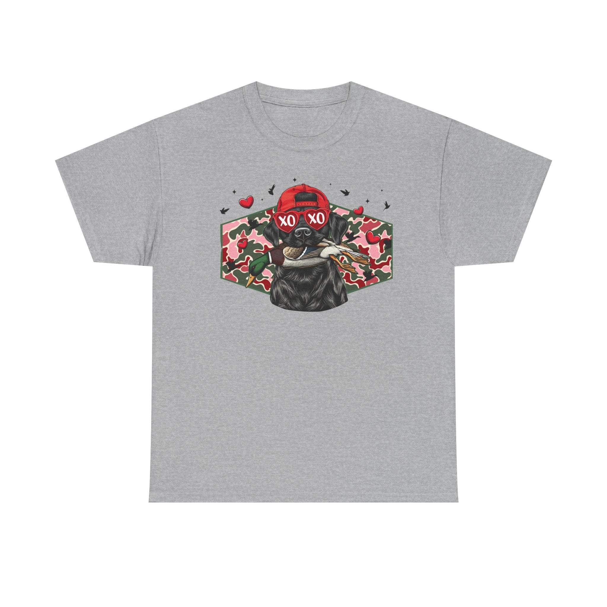 XOXO Dog Graphic Tee - Cute Camouflage Love T-Shirt