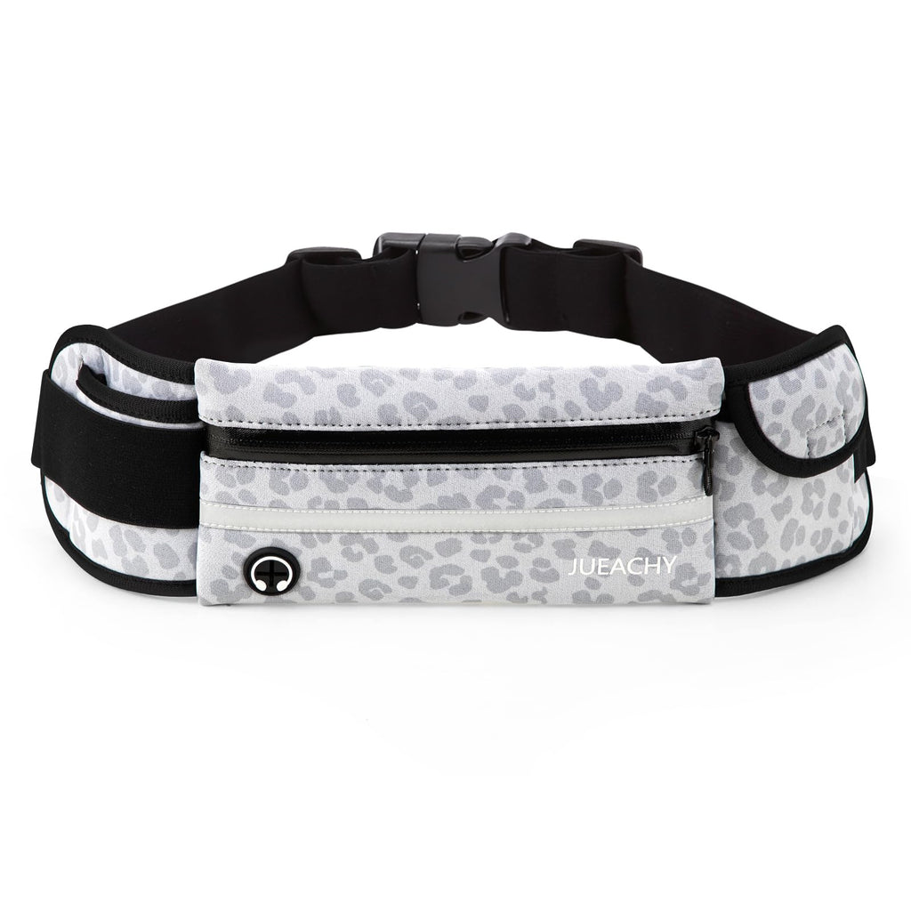 Jueachy Running Belts for Women Waterproof Fanny Pack Running Waist Pouch Phone holder Adjustable Sports Money Belt with Headphone Port