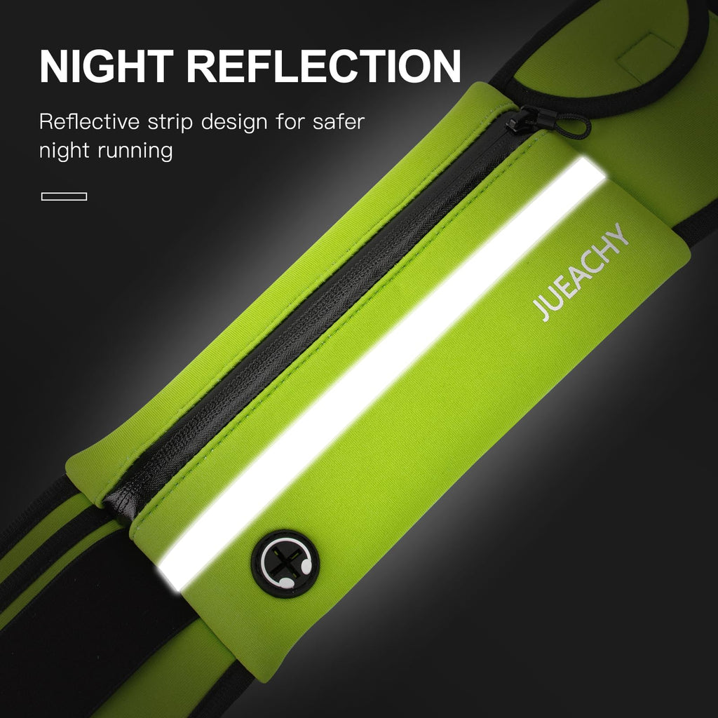 Jueachy Running Belts for Women Waterproof Fanny Pack Running Waist Pouch Phone holder Adjustable Sports Money Belt with Headphone Port