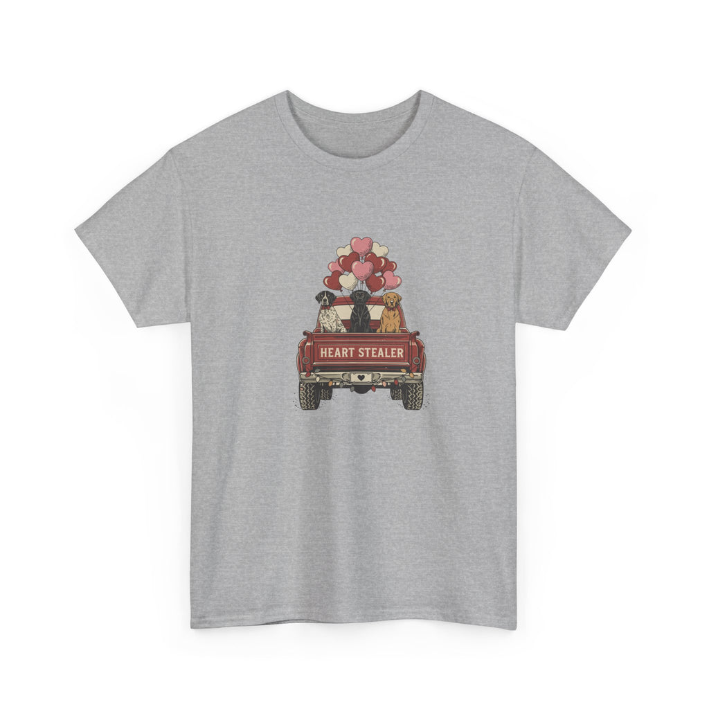 Heart Stealer Truck T-Shirt — Cute Valentine Puppy & Kitten Graphic Tee