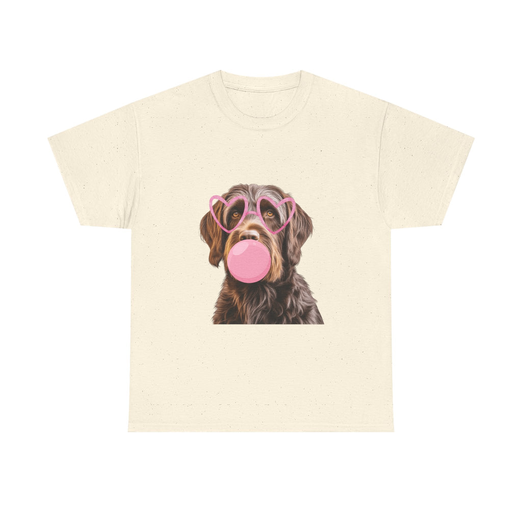 Dog Bubblegum Tee — Cute Puppy with Heart Sunglasses Graphic T-Shirt