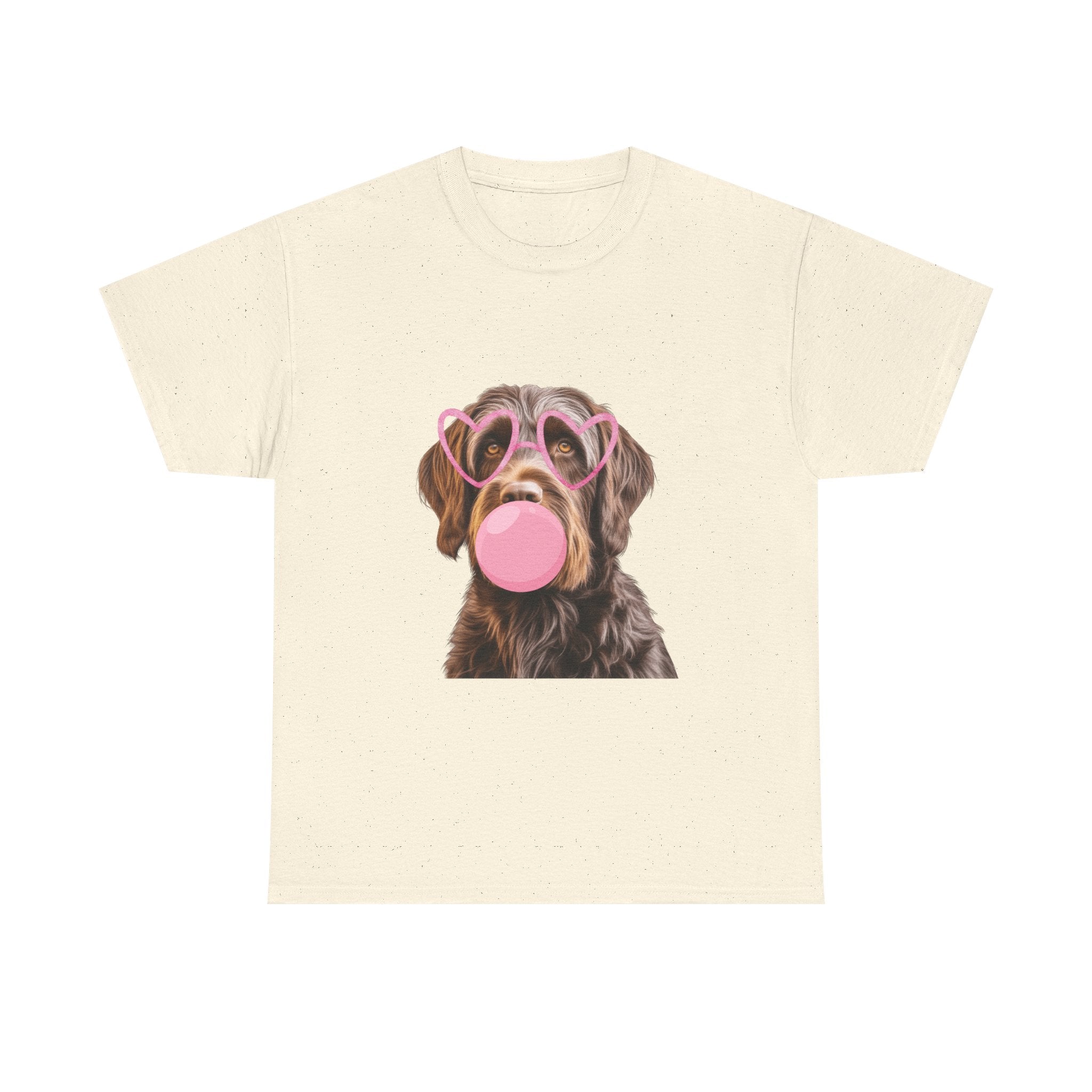 Dog Bubblegum Tee — Cute Puppy with Heart Sunglasses Graphic T-Shirt