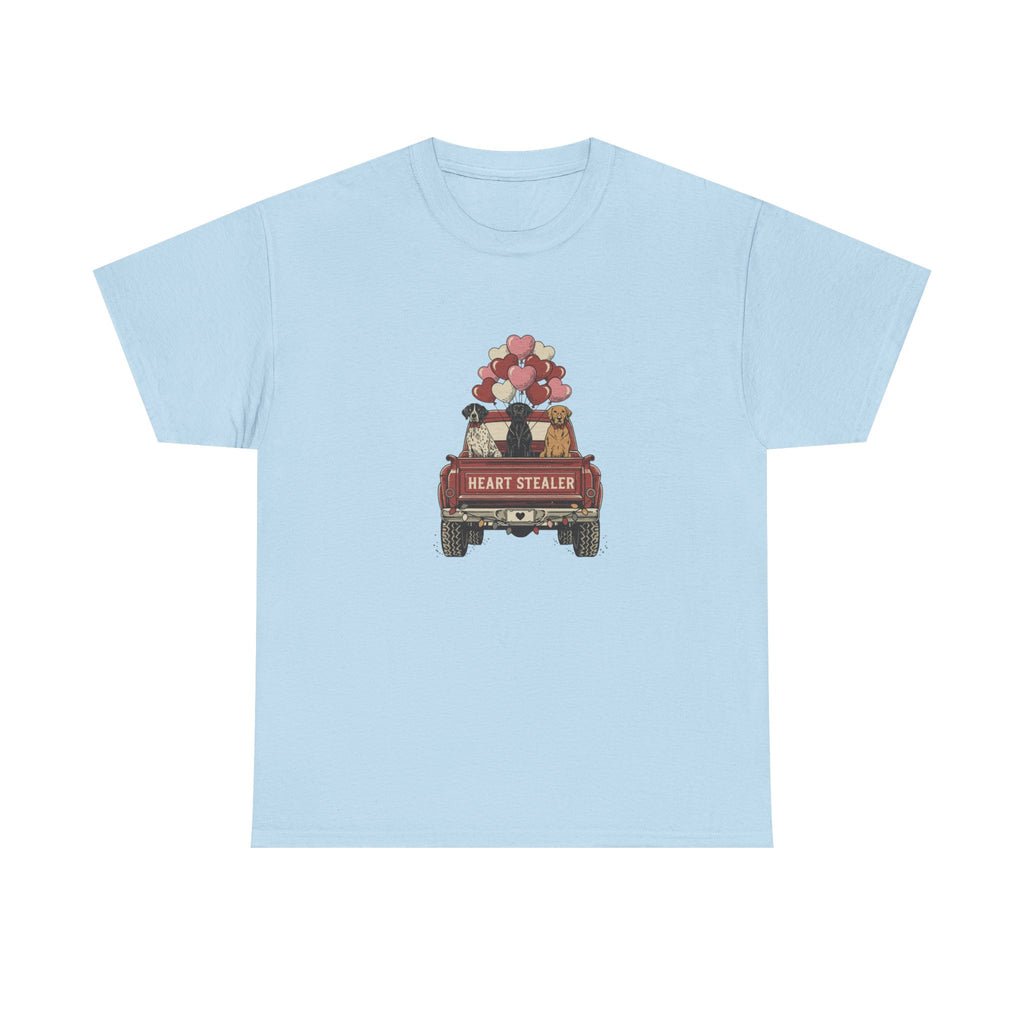 Heart Stealer Truck T-Shirt — Cute Valentine Puppy & Kitten Graphic Tee