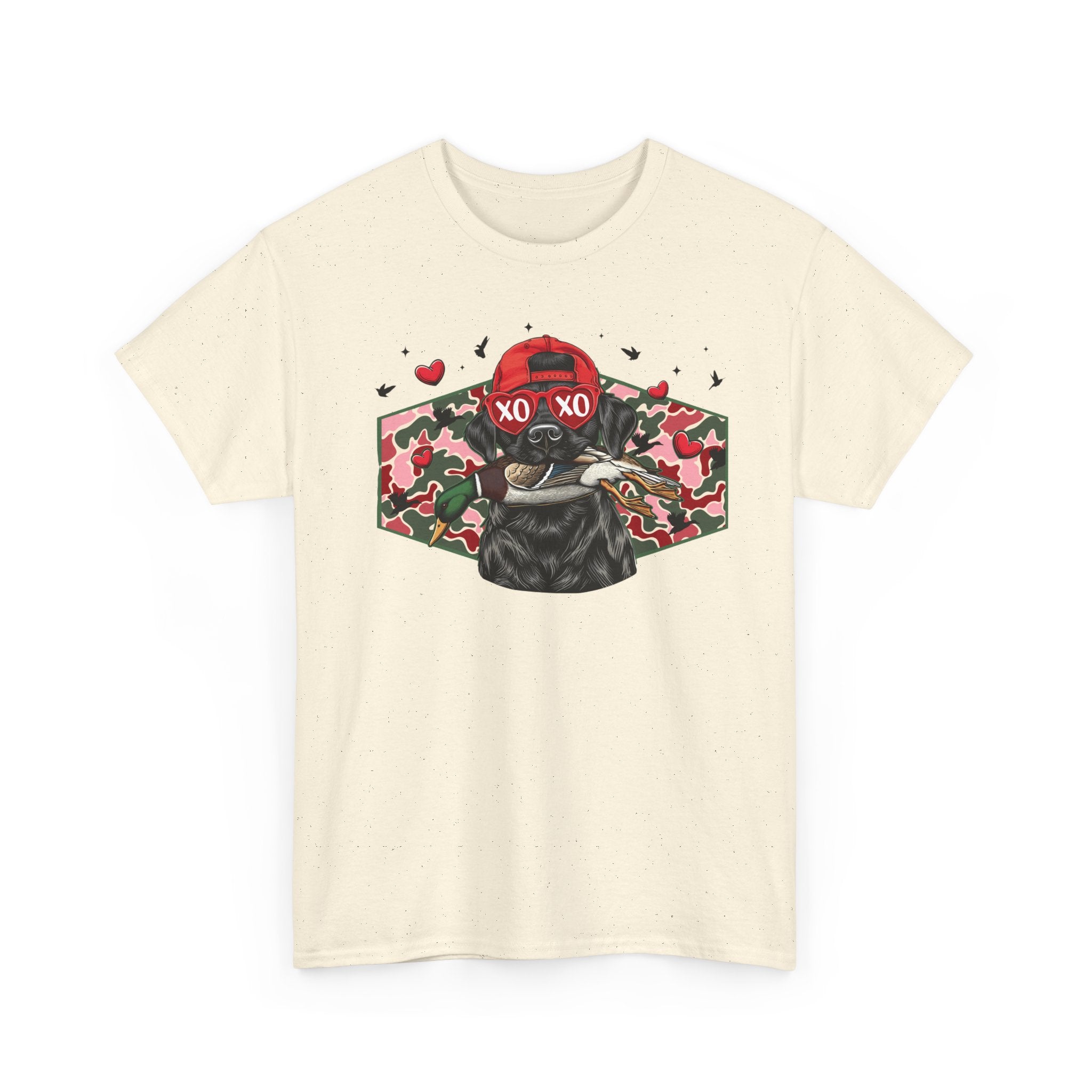 XOXO Dog Graphic Tee - Cute Camouflage Love T-Shirt