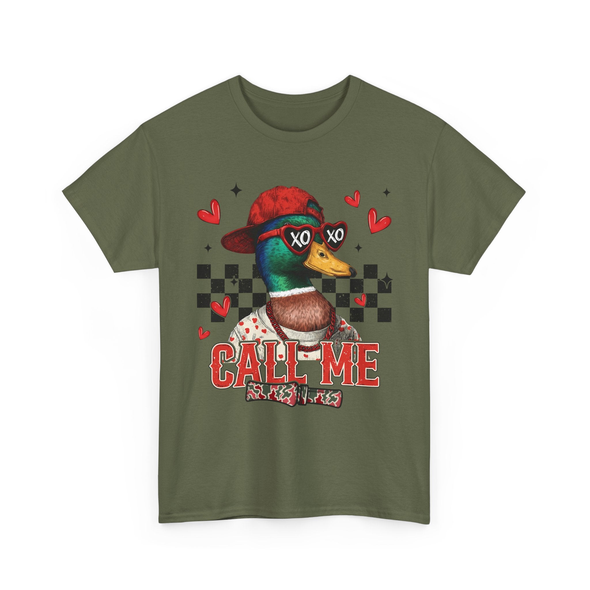 Duck Graphic Tee – "Call Me" Retro Skateboard Design