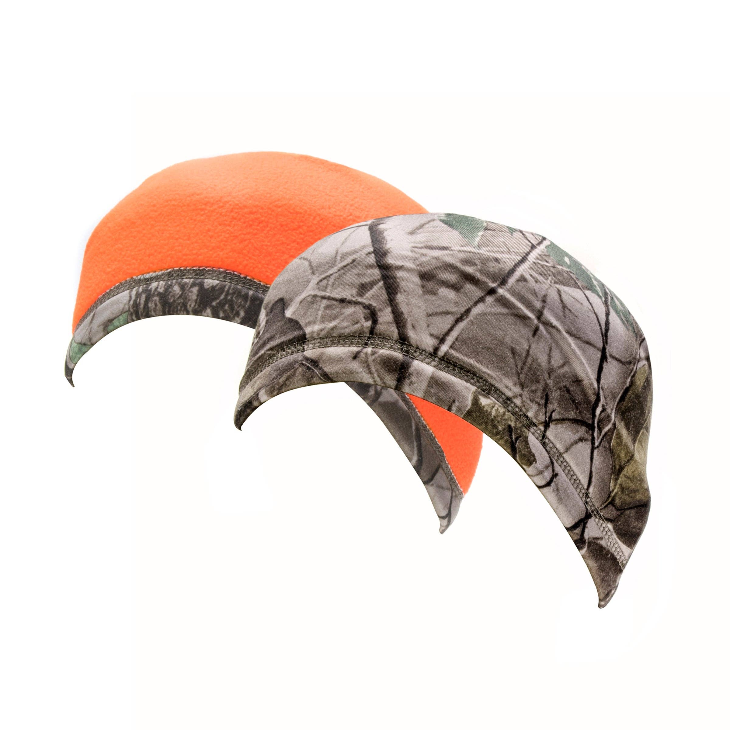 QuietWear Reversible Fleece Beanie - Camo and Blaze Orange