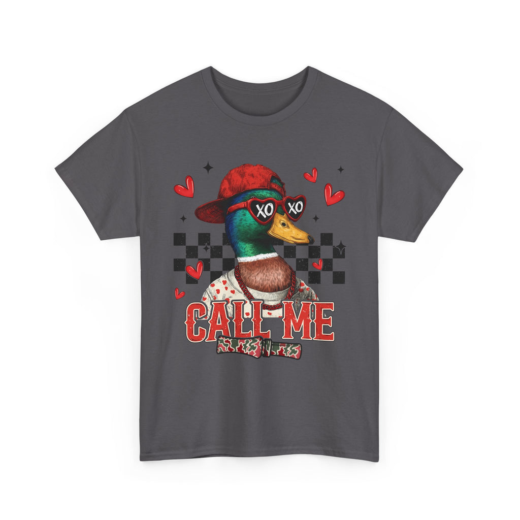 Duck Graphic Tee – "Call Me" Retro Skateboard Design