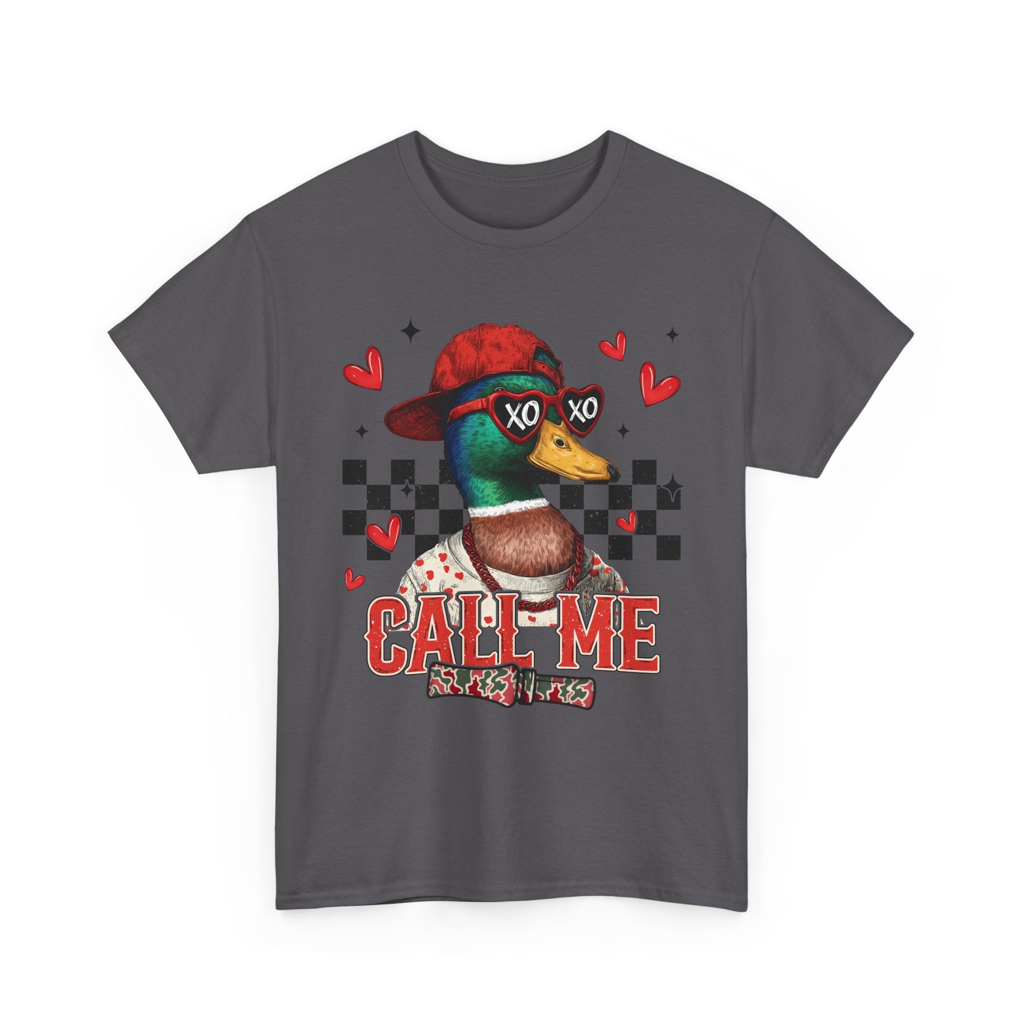 Duck Graphic Tee – "Call Me" Retro Skateboard Design