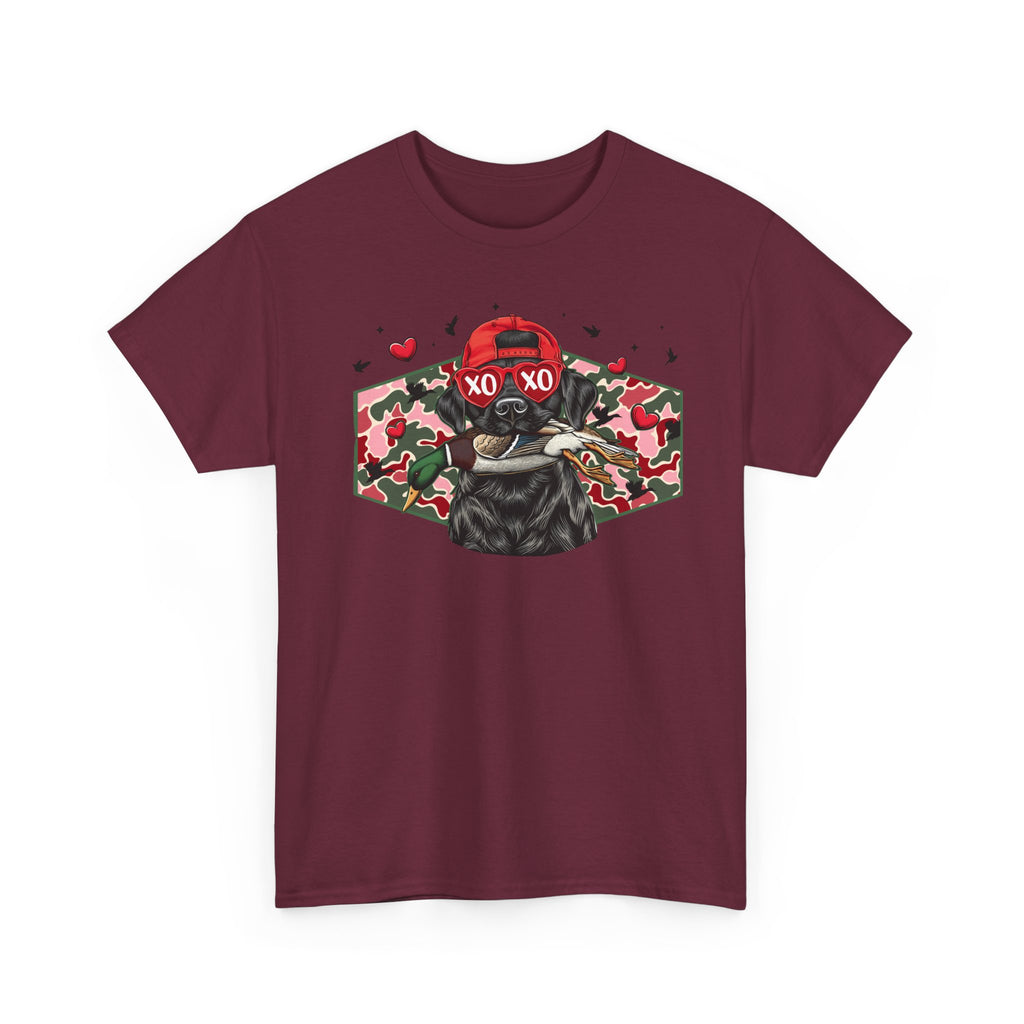 XOXO Dog Graphic Tee - Cute Camouflage Love T-Shirt