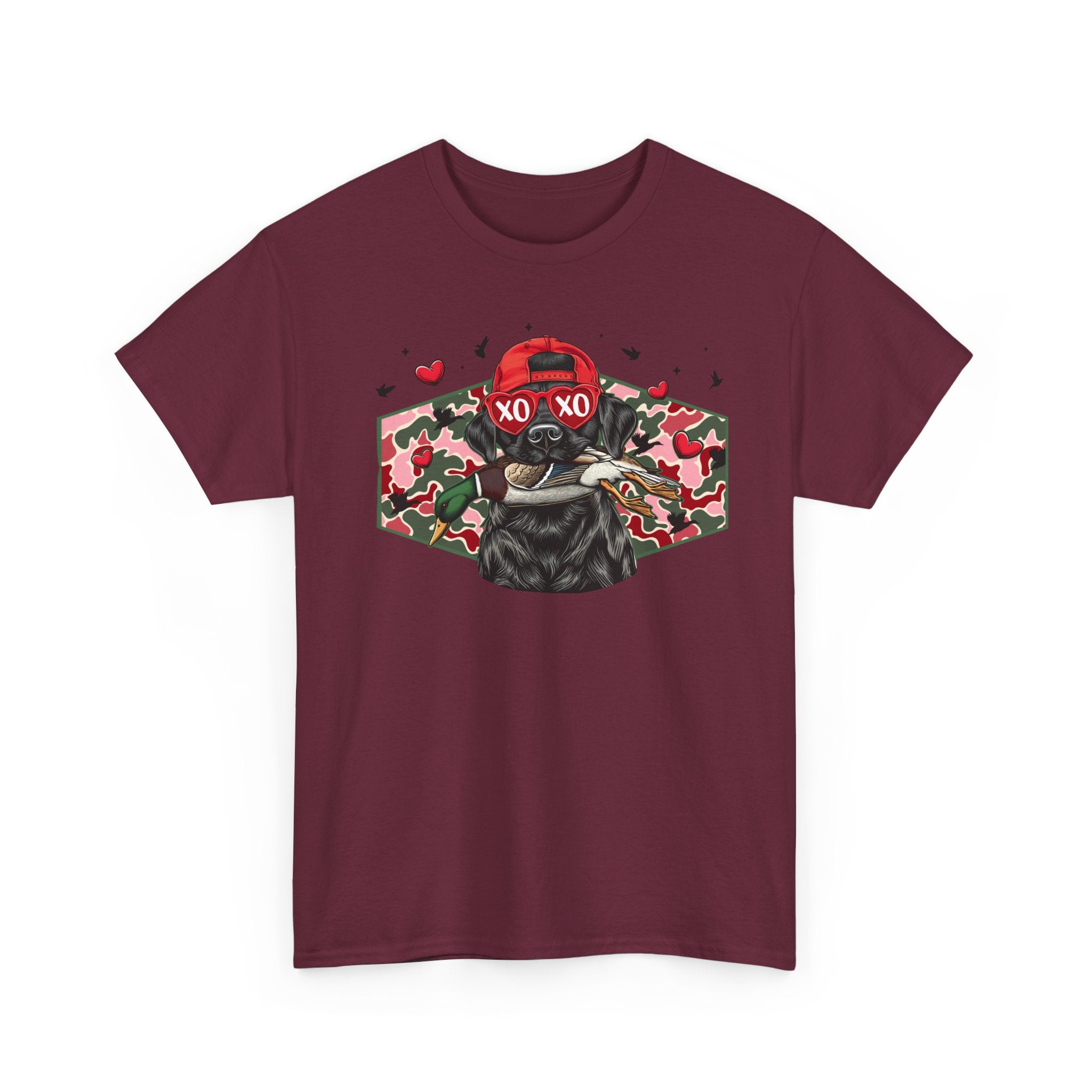 XOXO Dog Graphic Tee - Cute Camouflage Love T-Shirt