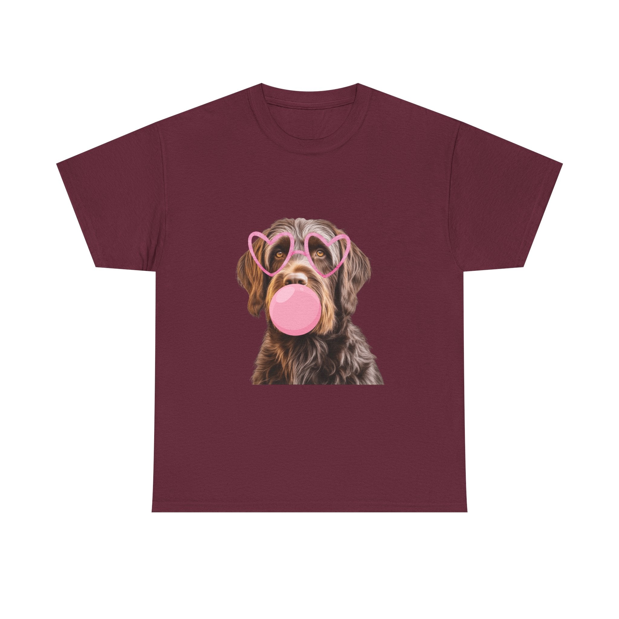 Dog Bubblegum Tee — Cute Puppy with Heart Sunglasses Graphic T-Shirt