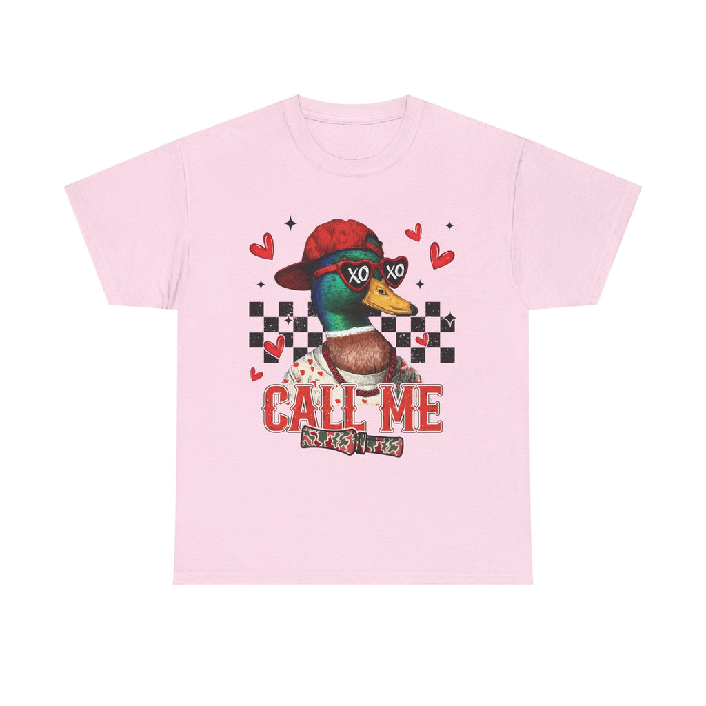 Duck Graphic Tee – "Call Me" Retro Skateboard Design