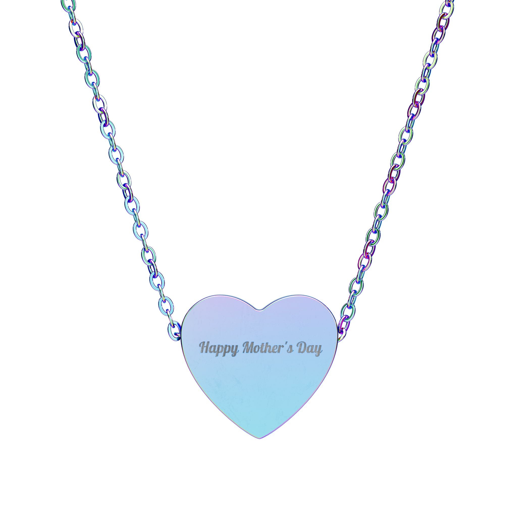 Engraved Heart Necklace — "Happy Mother’s Day" Personalized Pendant