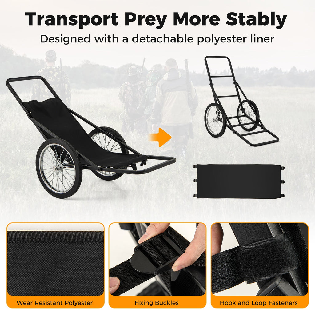 550 LBS Folding Deer Game Cart with Polyester Liner for Hunting