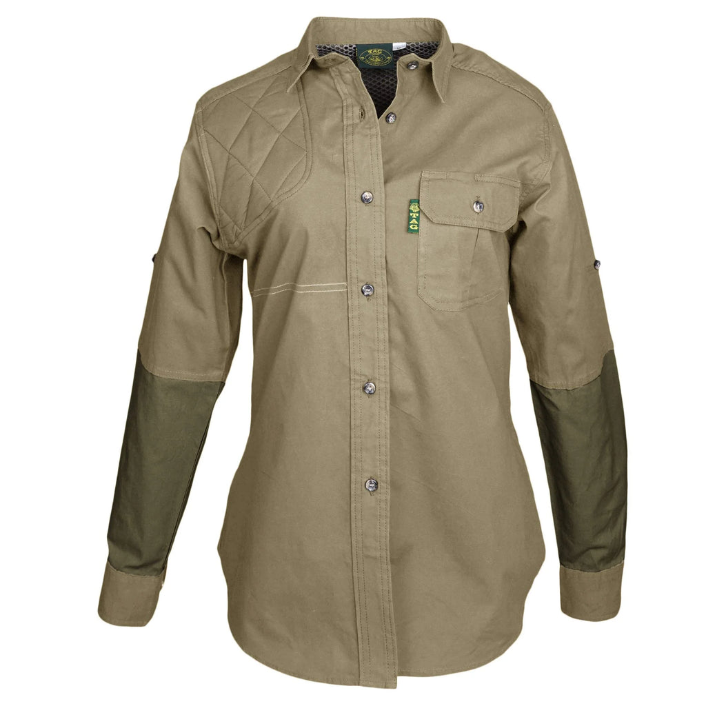 Long sleeve shirt with quilted shooters pad