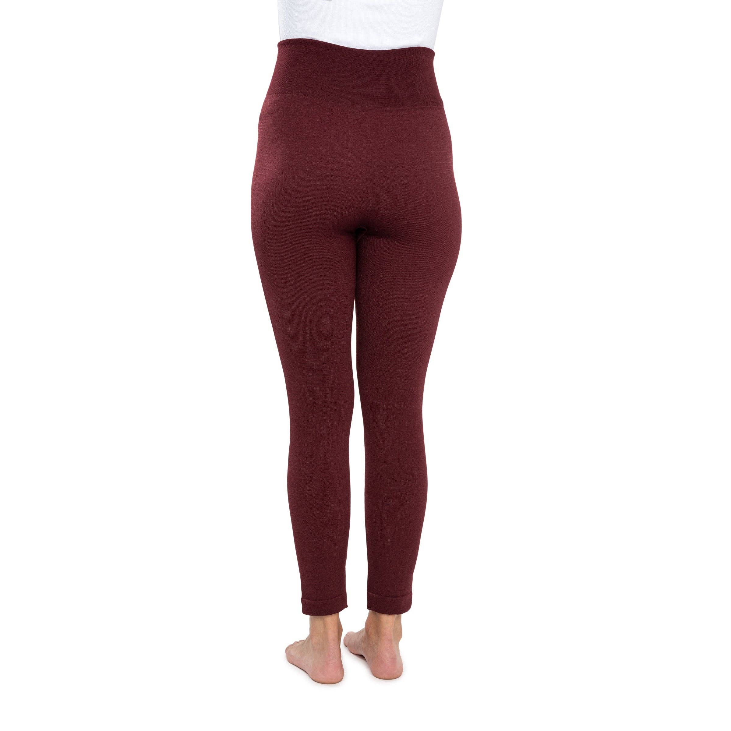 Women's Fleece Lined Leggings with Wide Waistband