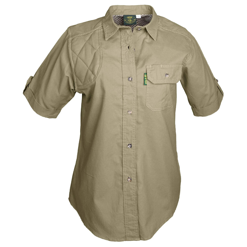 Short sleeve shirt with quilted shooting patch